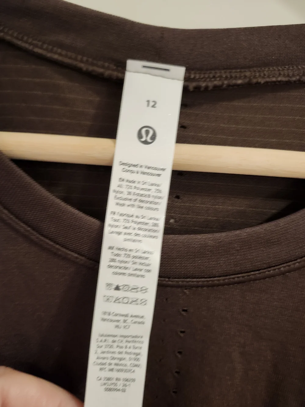 Lululemon Swiftly Tech Long Sleeve 2.0 Race Stripe Brown Foam Size 12 NWT